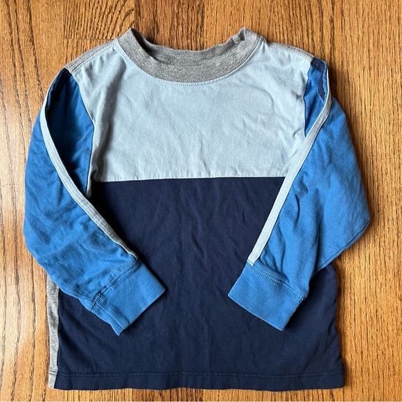 🆕 EUC Hanna Andersson colorblock long sleeve soft jersey tee 100 cm - Picture 1 of 5